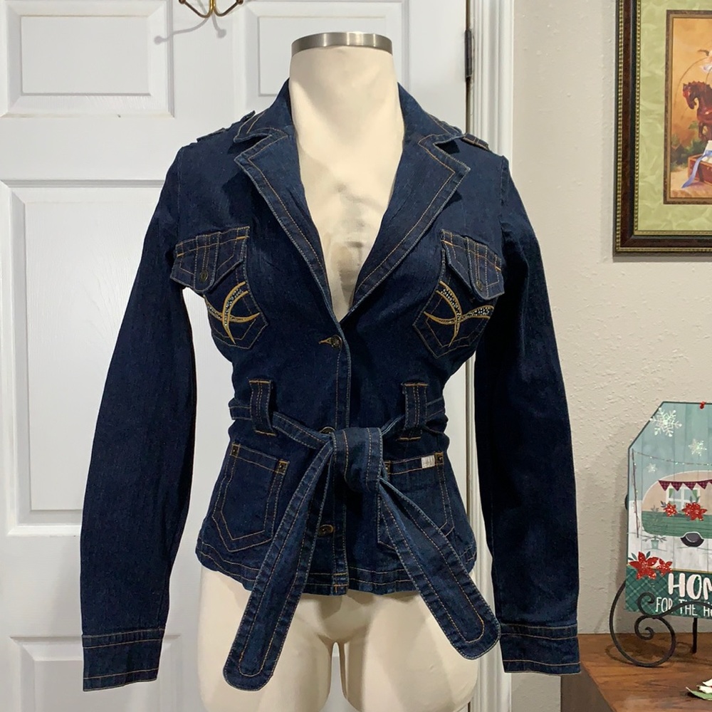 Vintage Baby Phat Stretch jean Jacket Size XL